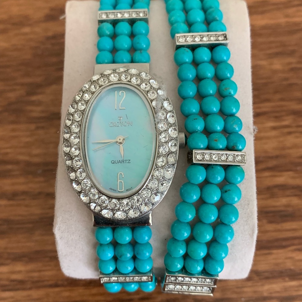 Croton Turquoise Watch And Bracelet.